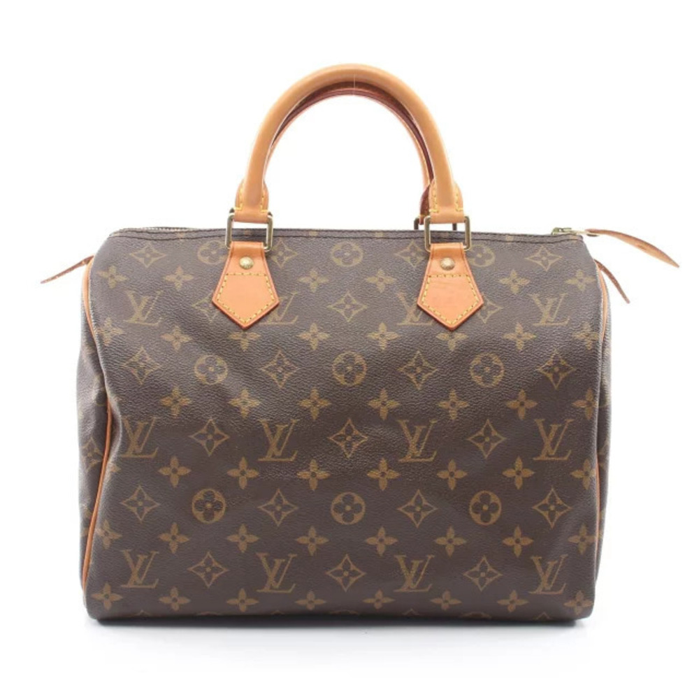 Louis Vuitton Speedy Handbag Canvas Leather Monogram Brown